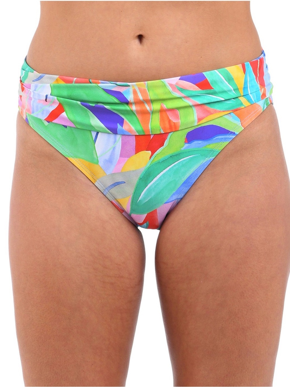 La Blanca Women’s Tropi-Flage Shirred Hipster Bikini Bottom Size 6